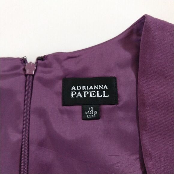 Adrianna Papell Purple Sheath Dress Size 10 New Silk Blend Cap Sleeve Formal - Picture 5 of 7